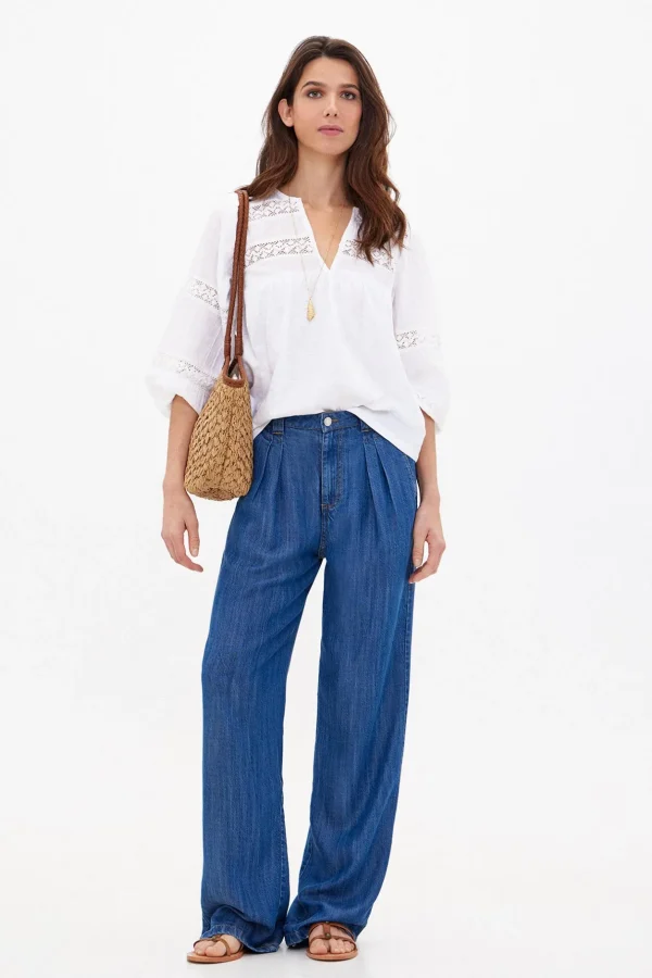 Sale Paz. Pantalón fluido vaquero Mujer Jeans | Pantalones