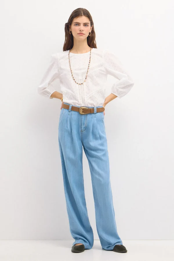 Fashion Paz. Pantalón fluido vaquero Mujer Jeans | Pantalones