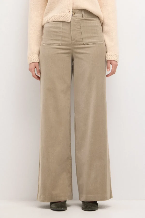 Cheap Pepita. Pantalón recto de terciopelo Mujer Pantalones