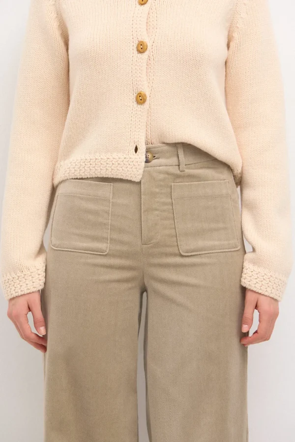 Cheap Pepita. Pantalón recto de terciopelo Mujer Pantalones