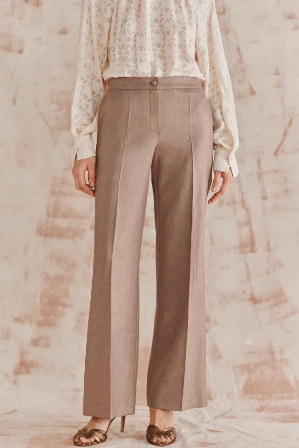 Clearance Pilar. Pantalón amplio con lurex Mujer Pantalones