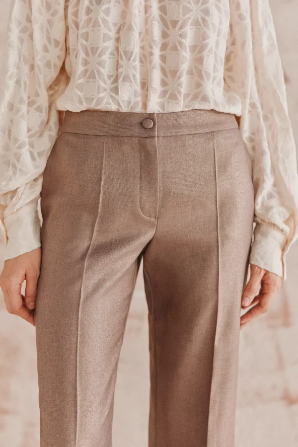 Clearance Pilar. Pantalón amplio con lurex Mujer Pantalones