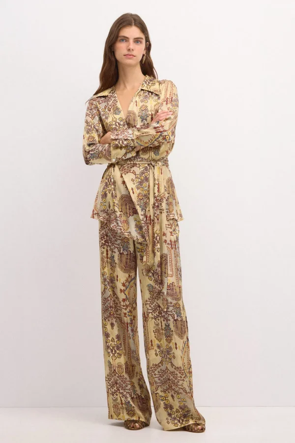 New Prisca. Pantalón amplio estampado Mujer Pantalones