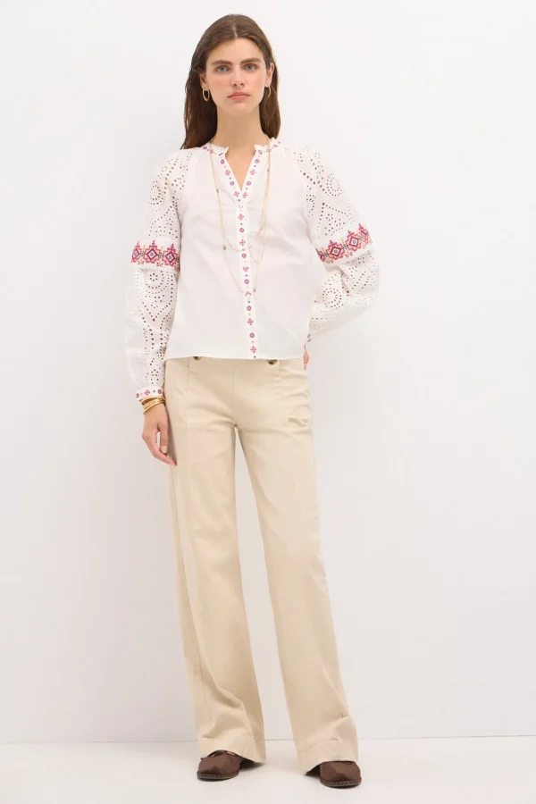 Clearance Rebeca. Camisa bordada. Mujer Blusas Y Camisas