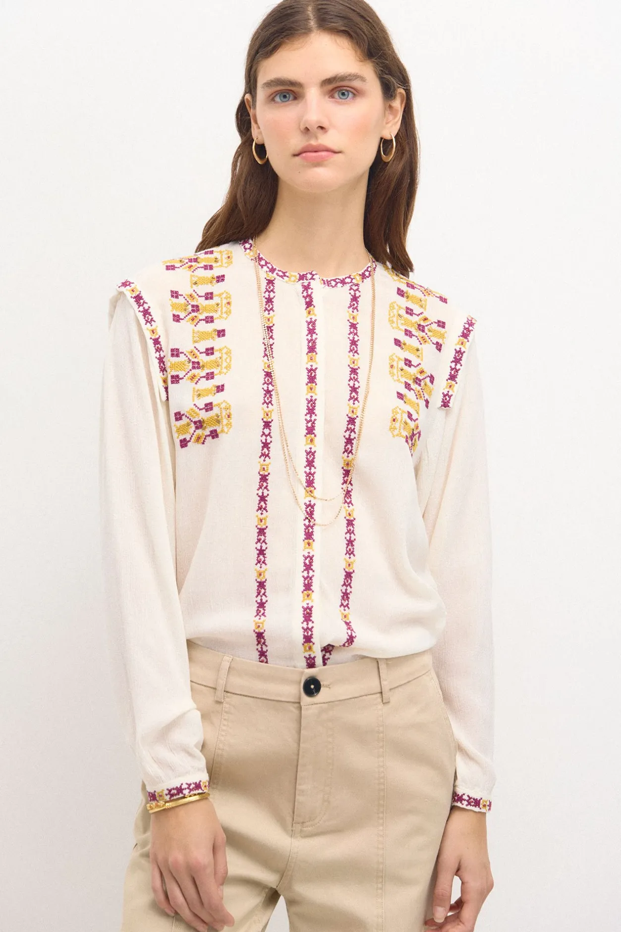 rosana_blusa_bordada_0.webp Clearance Rosana. Blusa bordada. Mujer Blusas Y Camisas