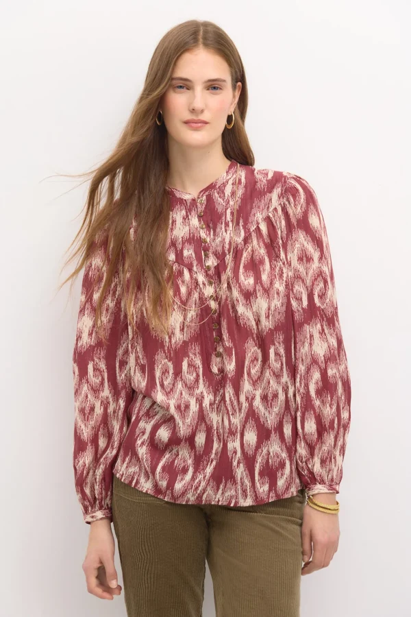 Fashion Rosi. Blusa estampada hilo metalizado. Mujer Blusas Y Camisas