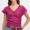 Best Sale Sara. Camiseta entallada con textura Mujer Camisetas Y Tops