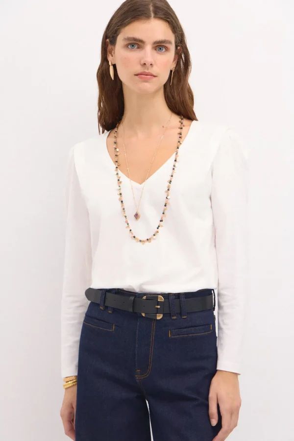 Store Simona. Camiseta de algodón entallada Mujer Camisetas Y Tops