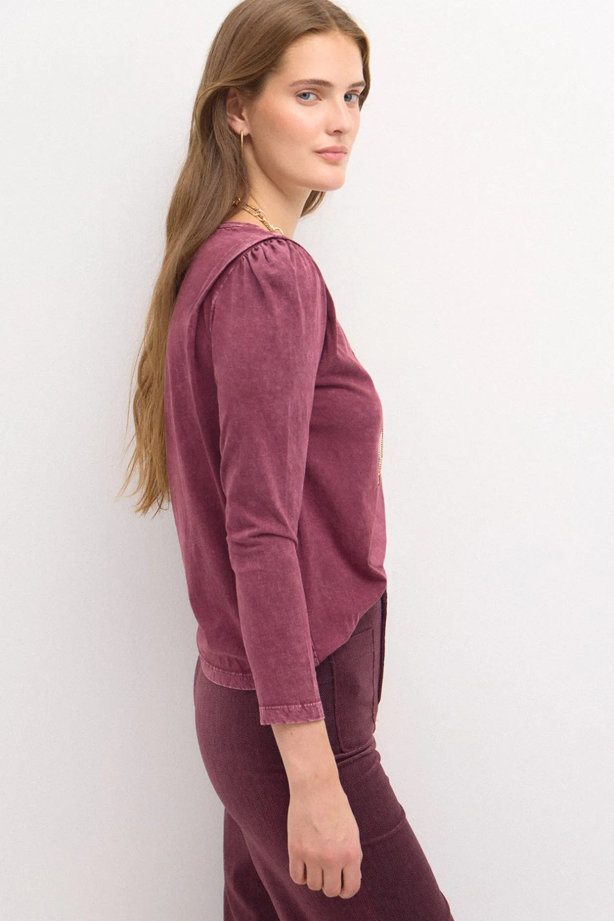 simona_camiseta_de_algodn_0.webp Best Sale Simona. Camiseta de algodón entallada Mujer Camisetas Y Tops