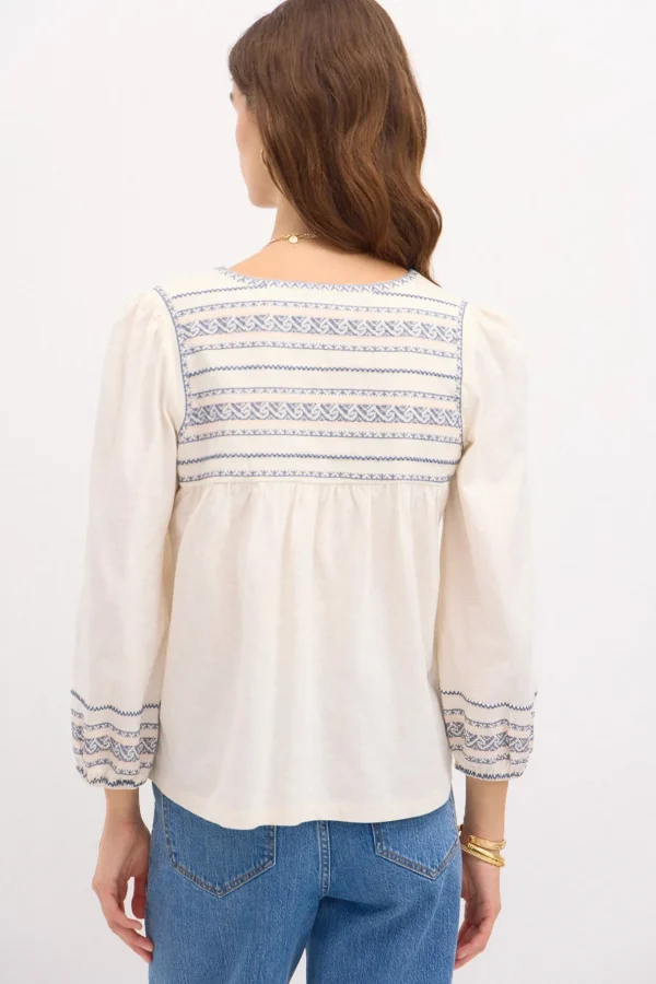 Outlet Sofia. Camiseta de algodón bordada Mujer Camisetas Y Tops