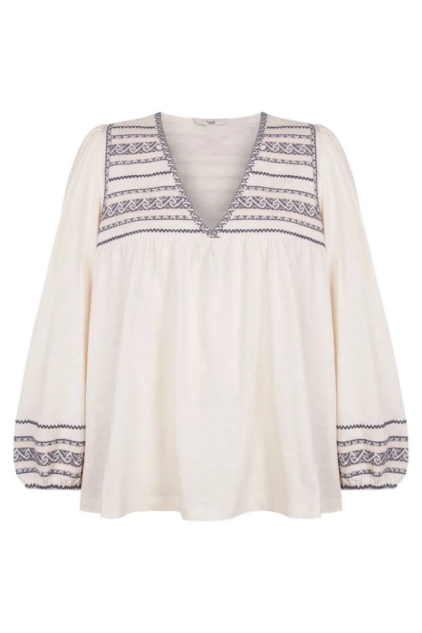 Outlet Sofia. Camiseta de algodón bordada Mujer Camisetas Y Tops