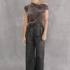 Best Sol. Camiseta ajustada de terciopelo Mujer Camisetas Y Tops
