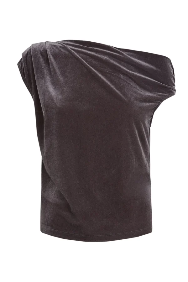 Best Sol. Camiseta ajustada de terciopelo Mujer Camisetas Y Tops
