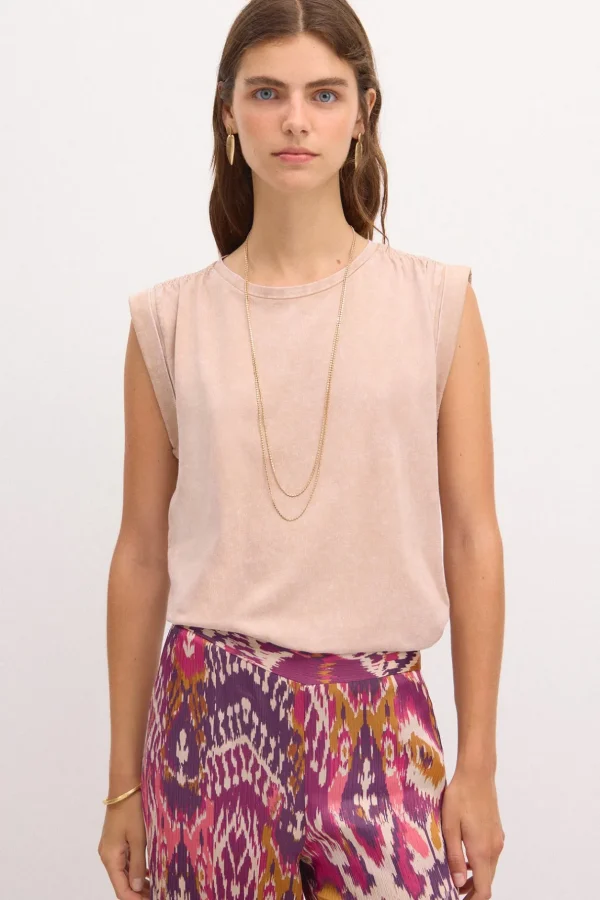 Store Sonia. Camiseta de algodón lavada Mujer Camisetas Y Tops