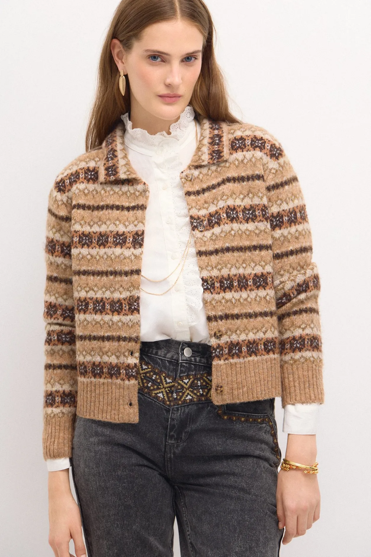tahirachaqueta_greca_0.webp Flash Sale Tahira.Chaqueta greca Mujer Jerséis Y Cárdigans