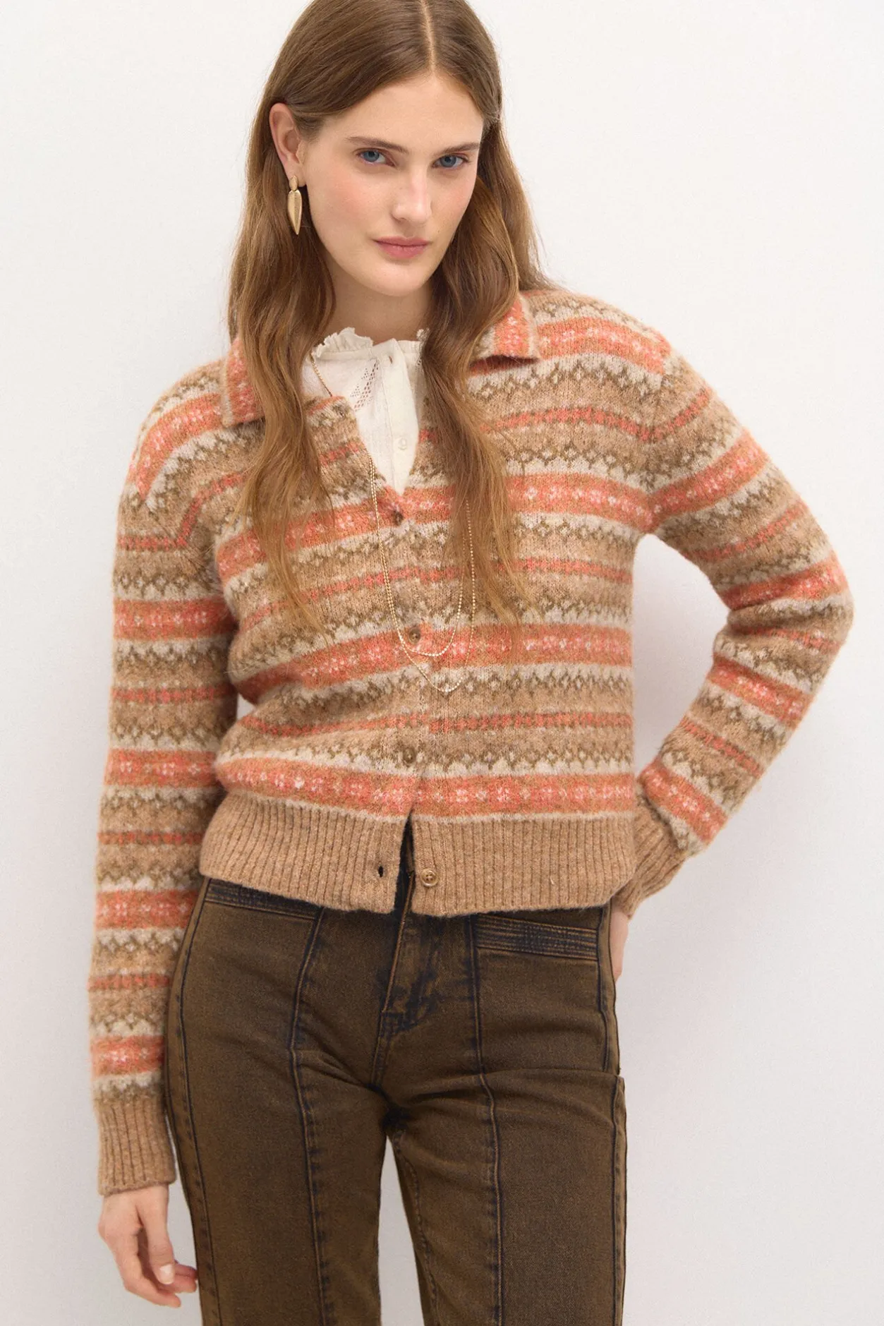 tahirachaqueta_greca_5-1.webp Outlet Tahira.Chaqueta greca Mujer Jerséis Y Cárdigans