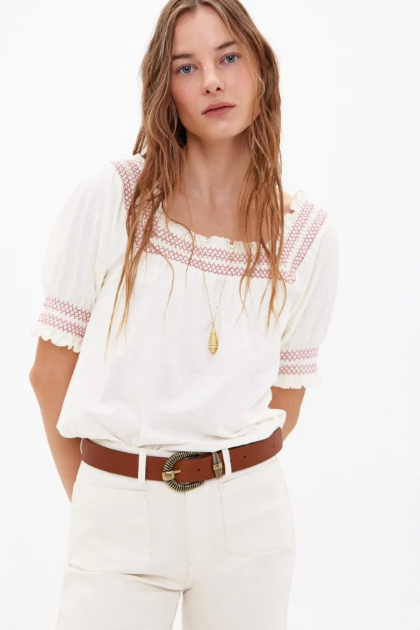 Hot Tala. Camiseta de algodón romántica Mujer Camisetas Y Tops