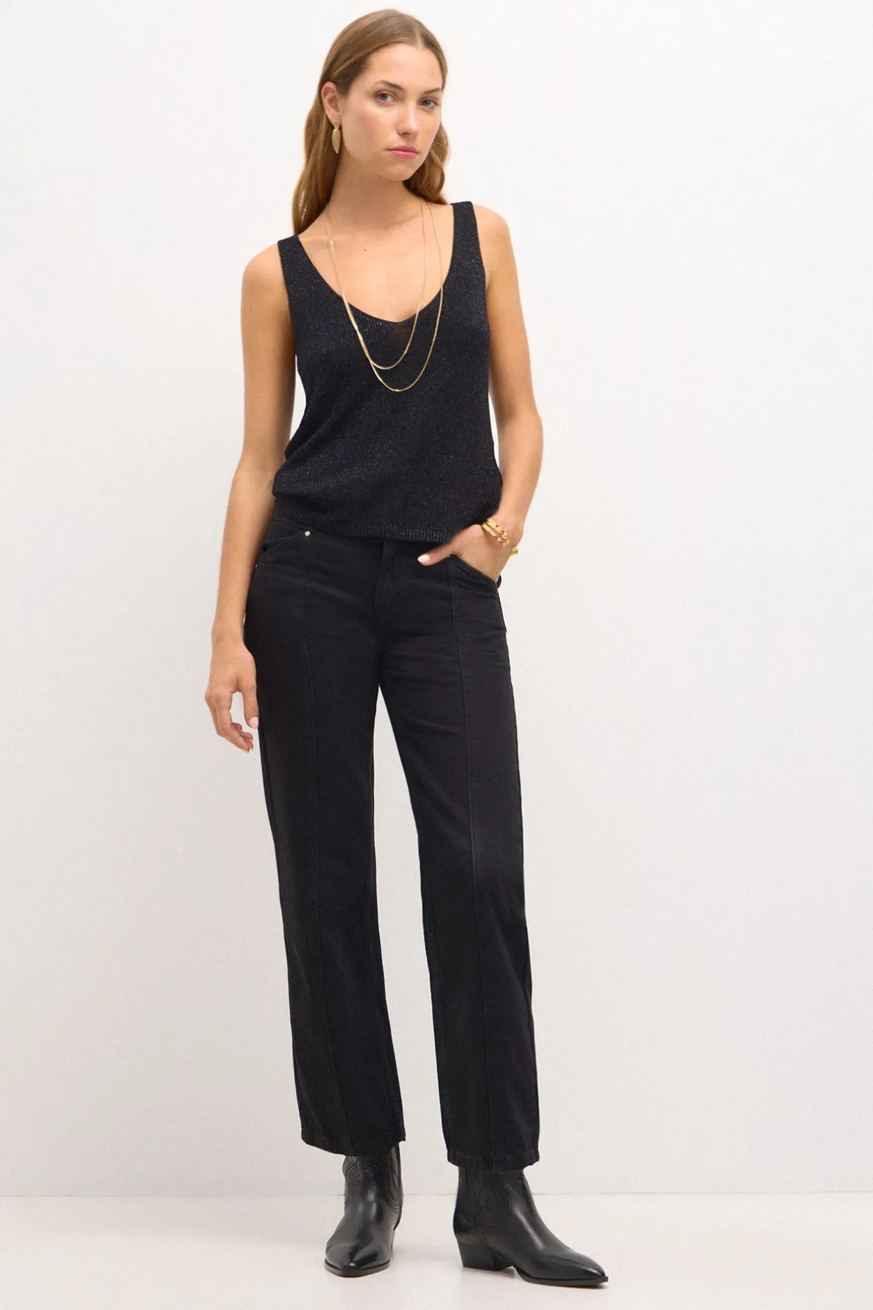tarian_top_punto_perlado_1.webp Online Tarian. Top punto perlado Mujer Camisetas Y Tops