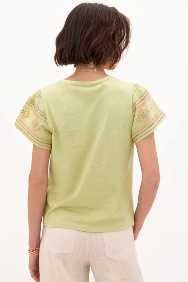 New Taylor. Camiseta de algodón con bordados Mujer Camisetas Y Tops