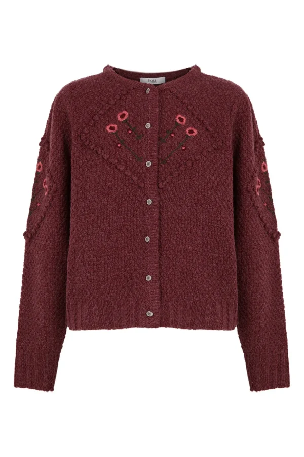 Shop Teófila. Chaqueta de punto bordada Mujer Jerséis Y Cárdigans