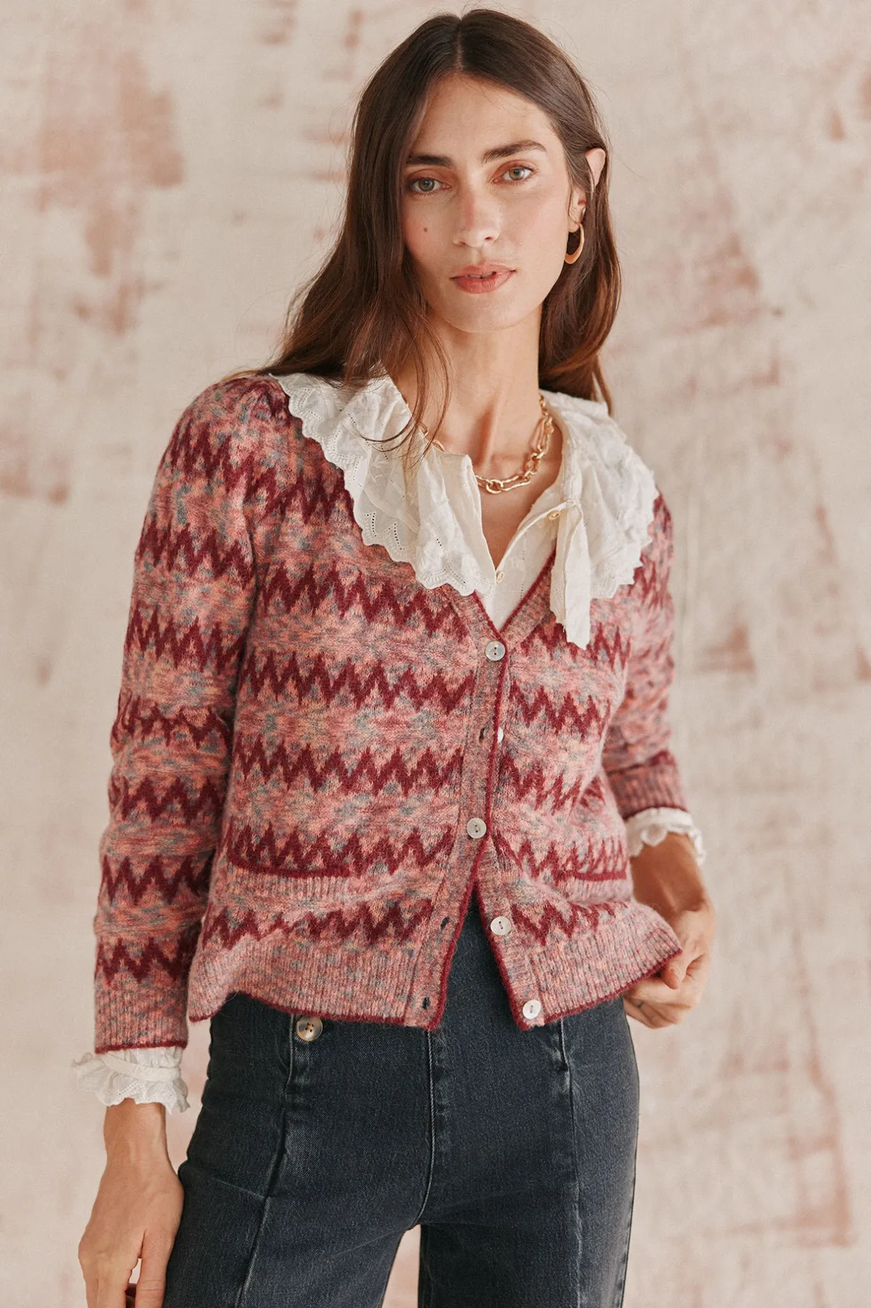 tei_chaqueta_greca_0.webp Outlet Tei. Chaqueta greca Mujer Jerséis Y Cárdigans