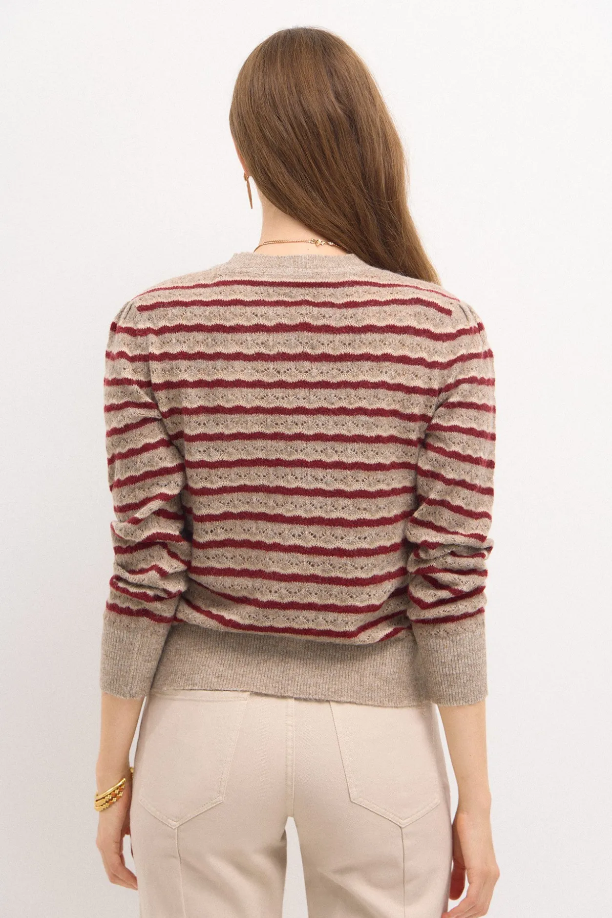 telma_jersey_rayas_calado_2.webp Discount Telma. Jersey rayas calado Mujer Jerséis Y Cárdigans