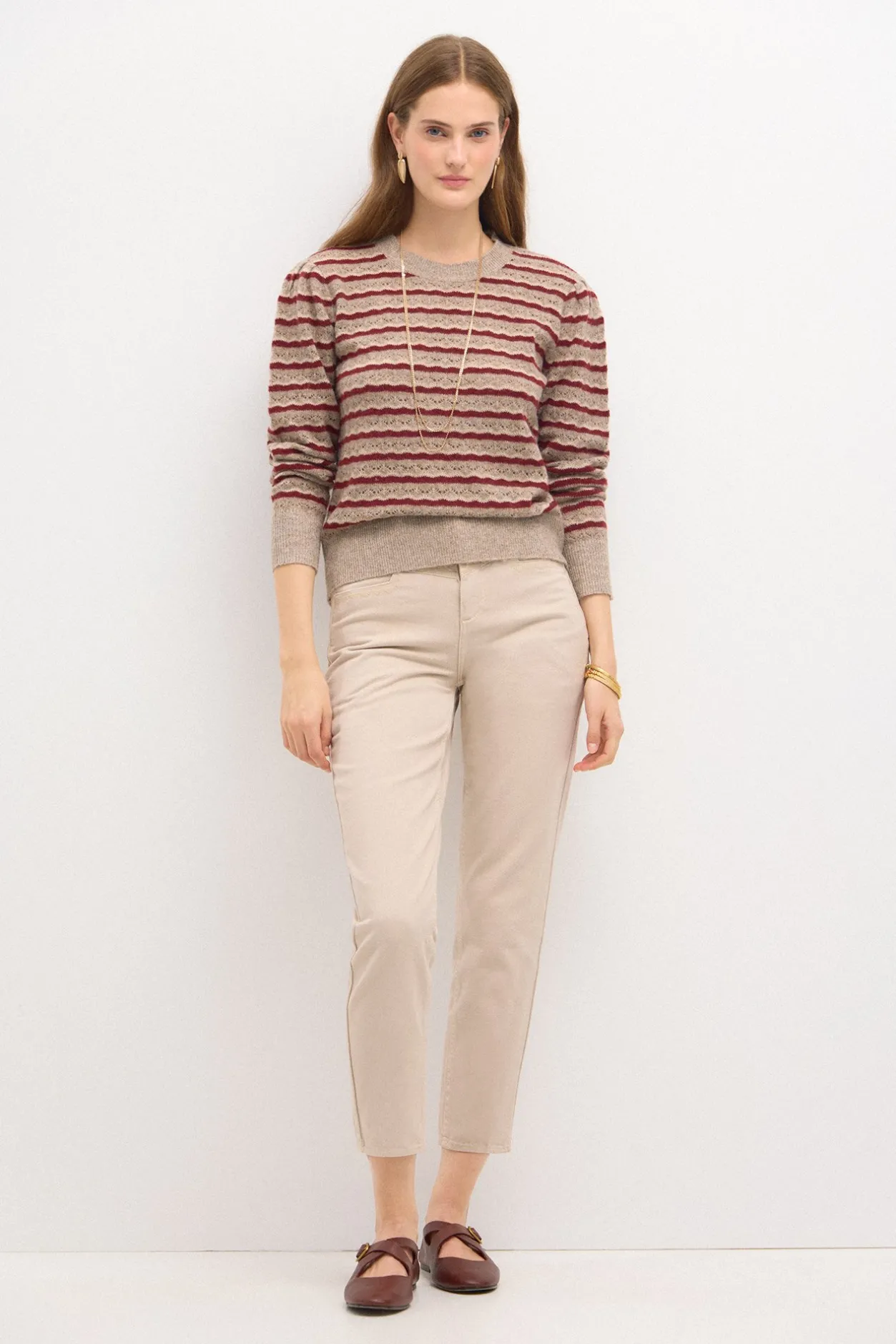 telma_jersey_rayas_calado_3.webp Discount Telma. Jersey rayas calado Mujer Jerséis Y Cárdigans