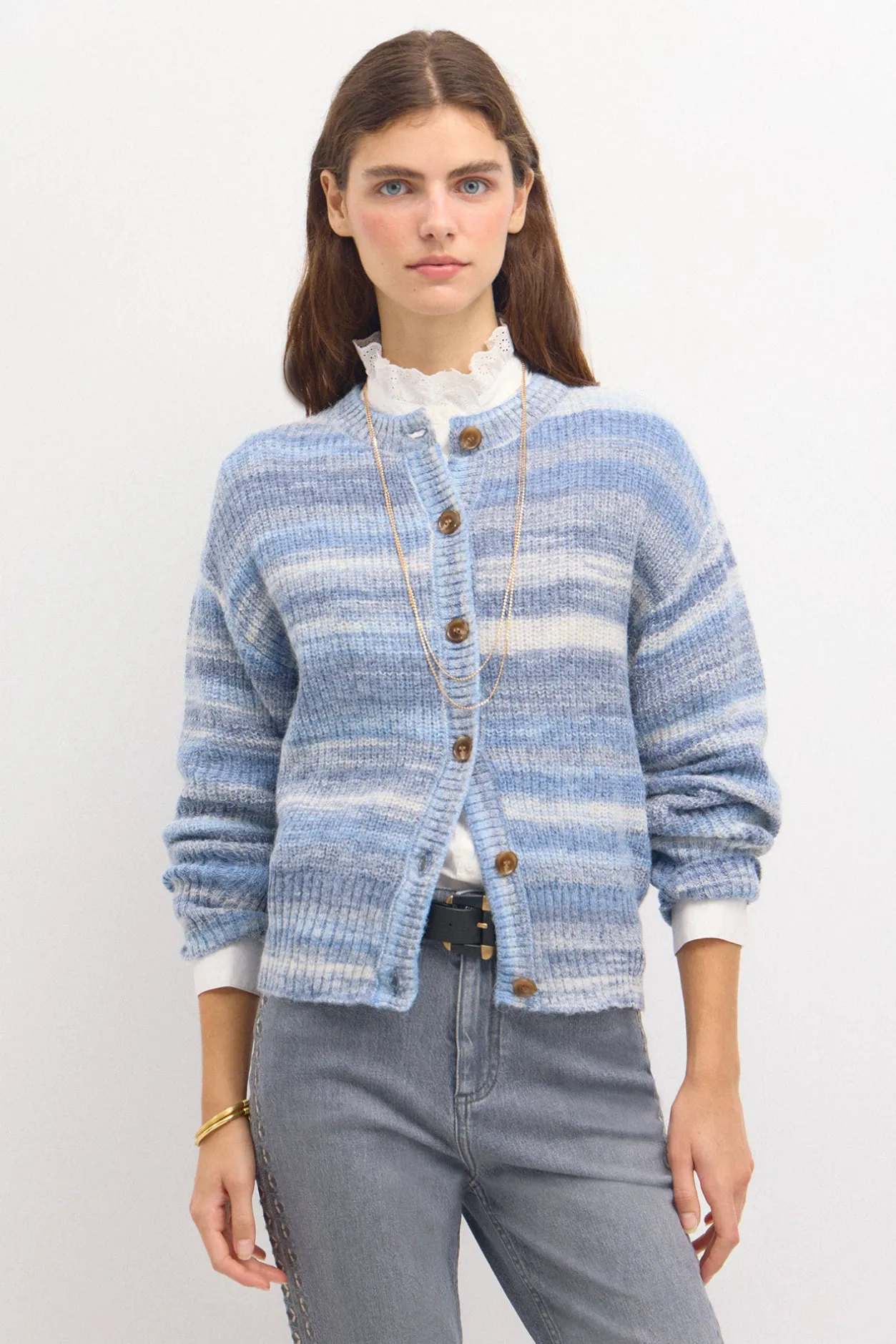 teresa_chaqueta_space_dye_0.webp Discount Teresa. Chaqueta space dye Mujer Jerséis Y Cárdigans