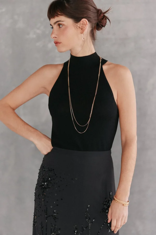 Cheap Tes. Top halter de punto. Mujer Camisetas Y Tops