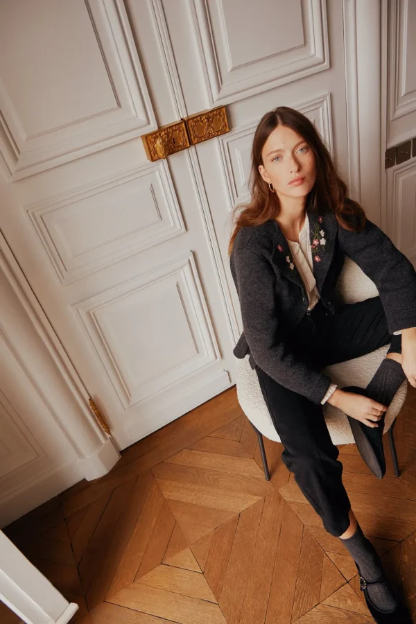 New Tessa. Chaqueta de punto bordada Mujer Jerséis Y Cárdigans