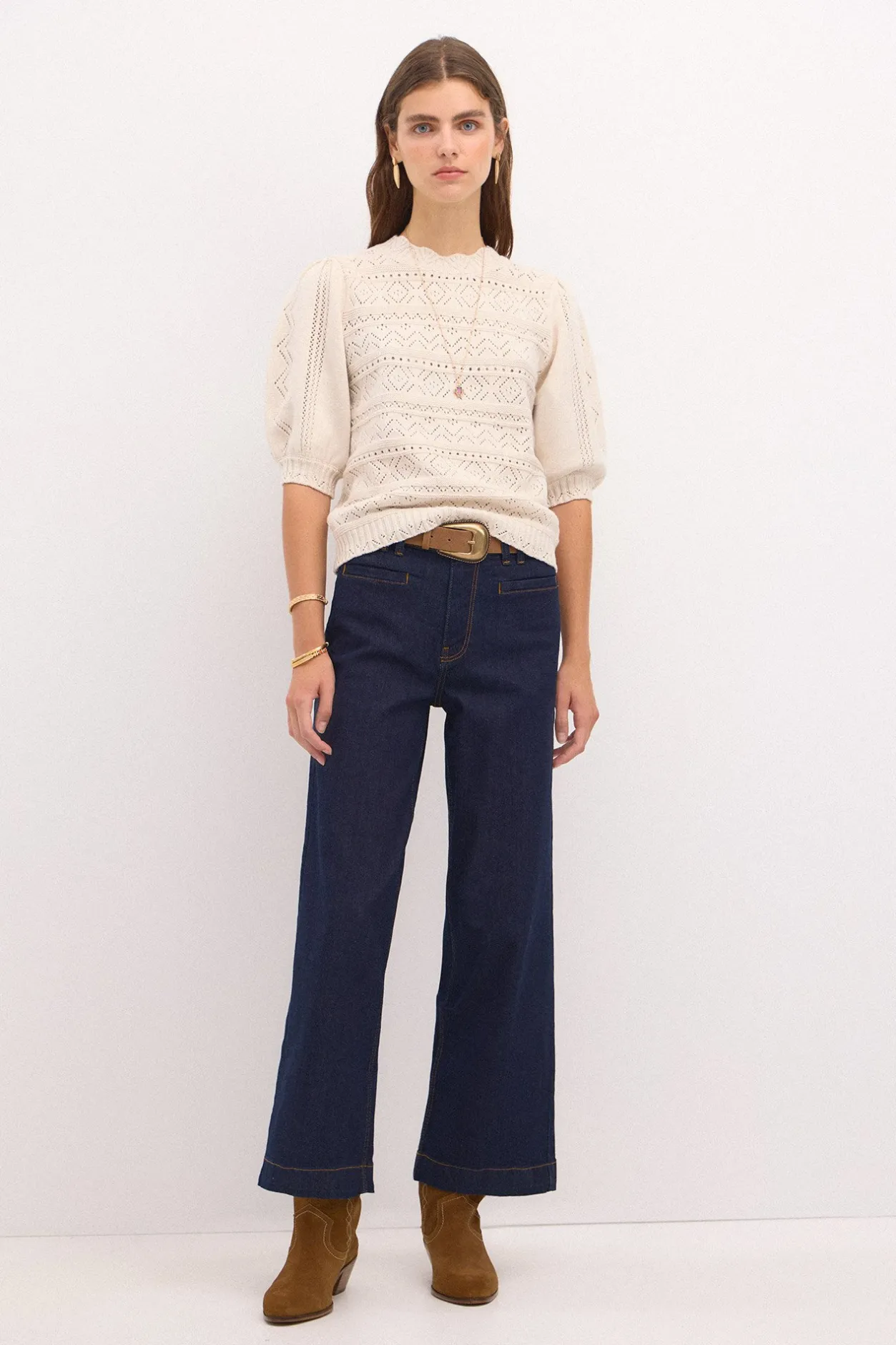 tiana_jersey_estructura_c_1.webp Best Tiana. Jersey estructura calada Mujer Jerséis Y Cárdigans