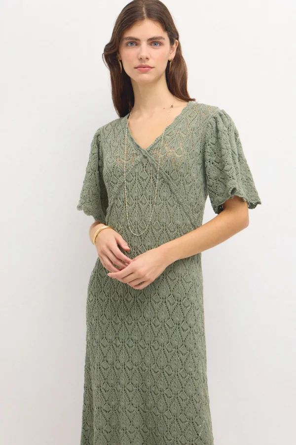 Online Tirsa. Vestido de punto calado Mujer Vestidos Y Monos