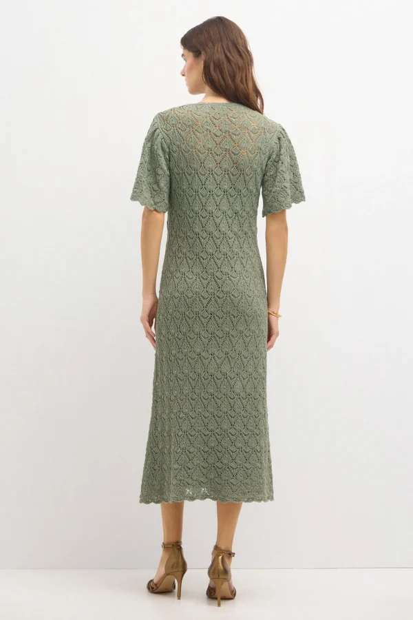 Online Tirsa. Vestido de punto calado Mujer Vestidos Y Monos