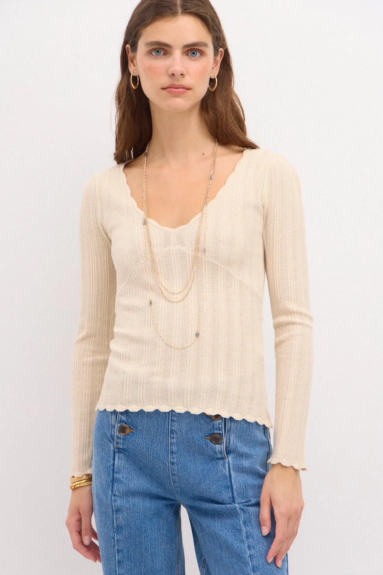 titiana_jersey_escote_pic_0-1.webp Store Titiana. Jersey escote pico Mujer Jerséis Y Cárdigans