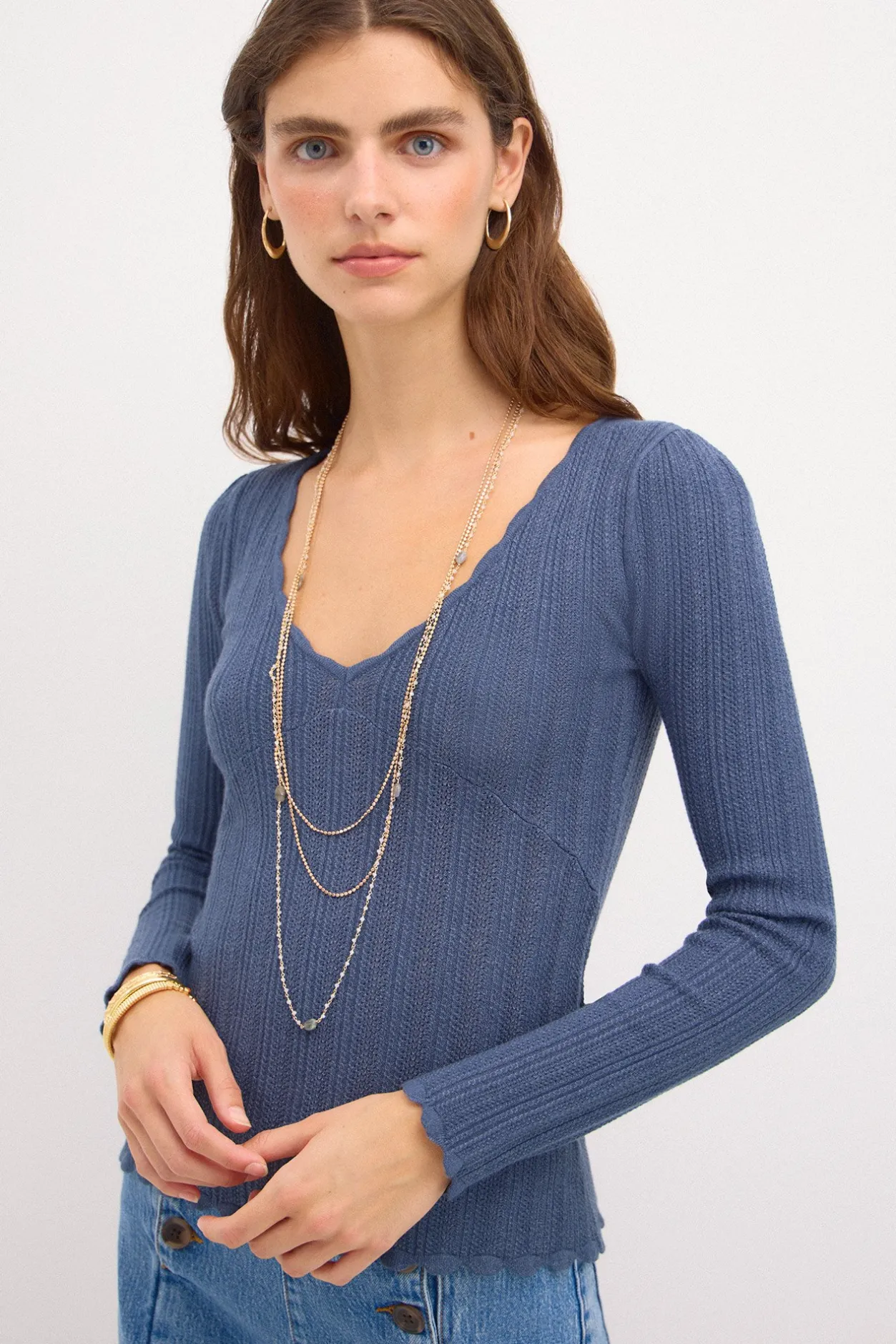 titiana_jersey_escote_pic_0.webp Store Titiana. Jersey escote pico Mujer Jerséis Y Cárdigans