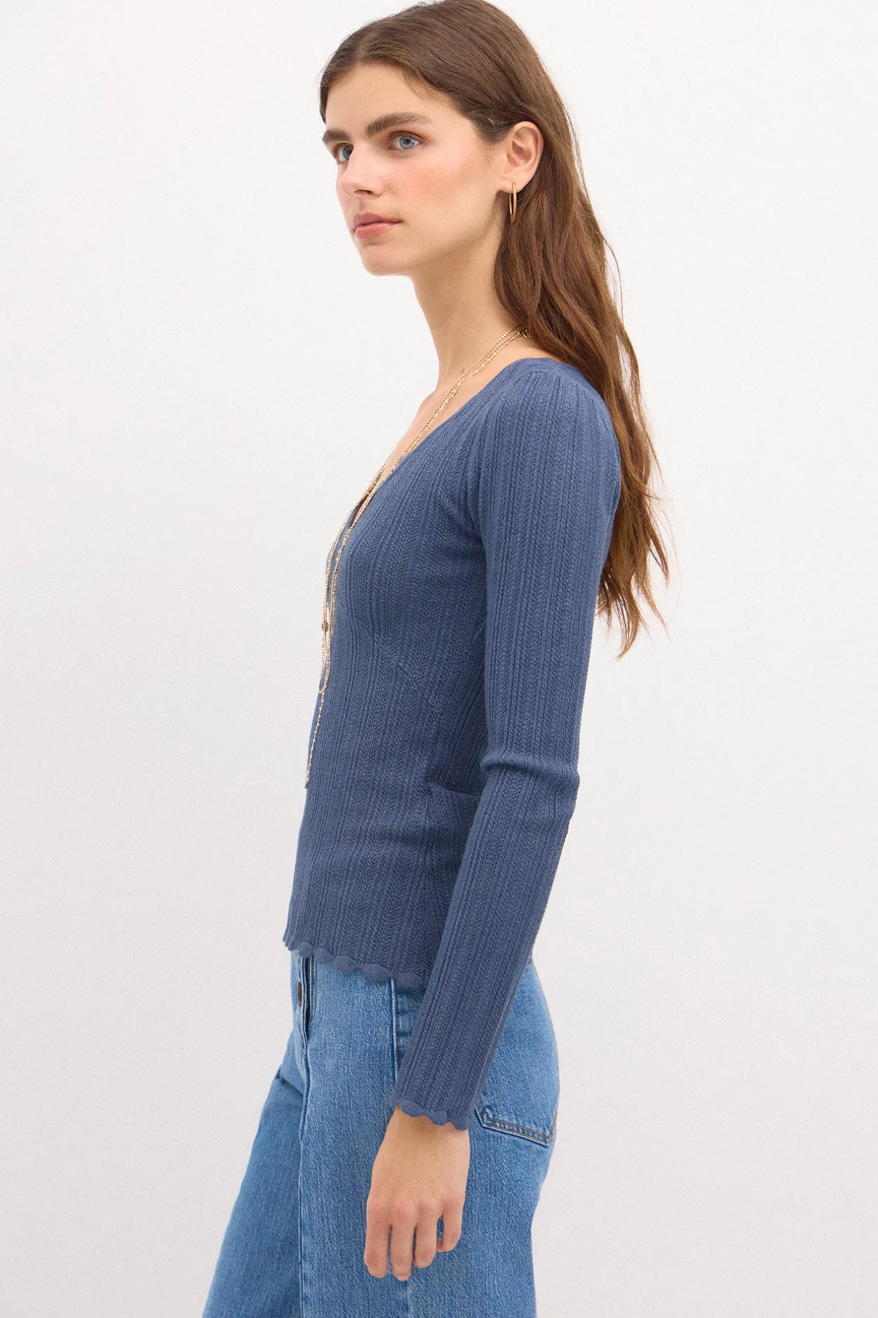 titiana_jersey_escote_pic_3.webp Store Titiana. Jersey escote pico Mujer Jerséis Y Cárdigans