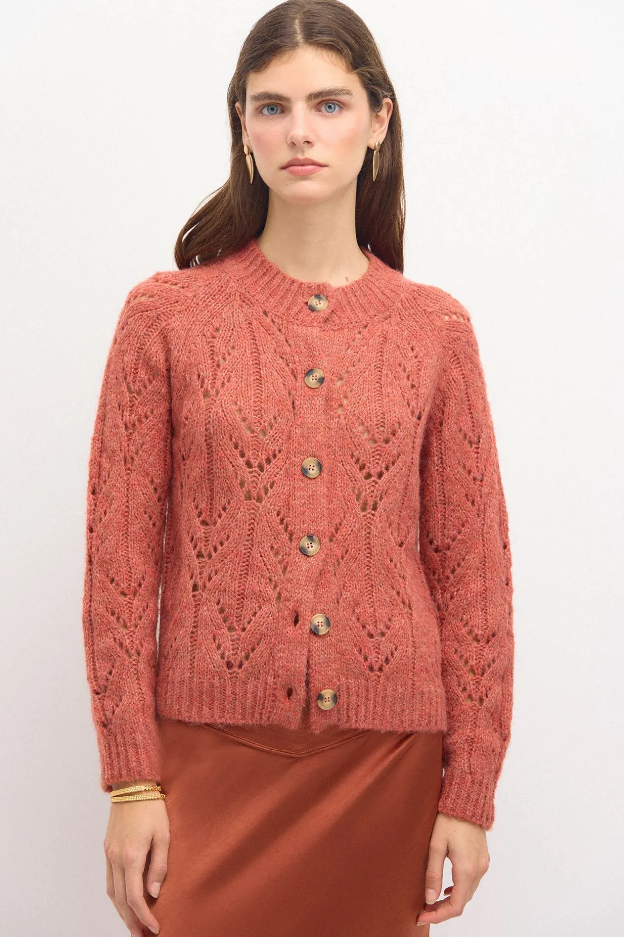 tricia_chaqueta_de_punto__4.webp Outlet Tricia. Chaqueta de punto calado Mujer Jerséis Y Cárdigans